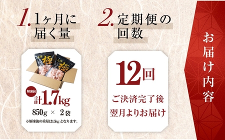 極 むき海老 大粒 1.7kg 定期便12回 えび
