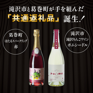 滝沢市 × 葛巻町 共通返礼品 滝沢りんごワイン ポムシードル ＋ ほたるスパークリング・赤 各 750ml セット 【岩手くずまきワイン】 ワイン スパーリングワイン シードル 飲み比べ お酒 酒 アルコール りんご 林檎 リンゴ アップル ブドウ ぶどう 葡萄 グレープ 山葡萄 ギフト プレゼント 人気 オススメ おすすめ