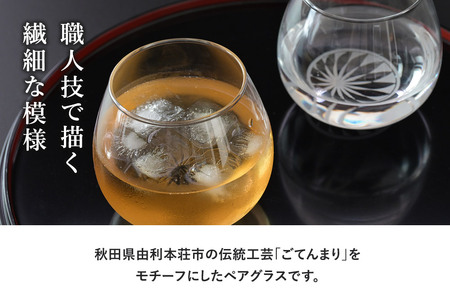 デザイングラス タンブラー 2個セット ごてんまり模様 ペアグラス ミニグラス 食器 インテリア ギフト プレゼント 伝統工芸