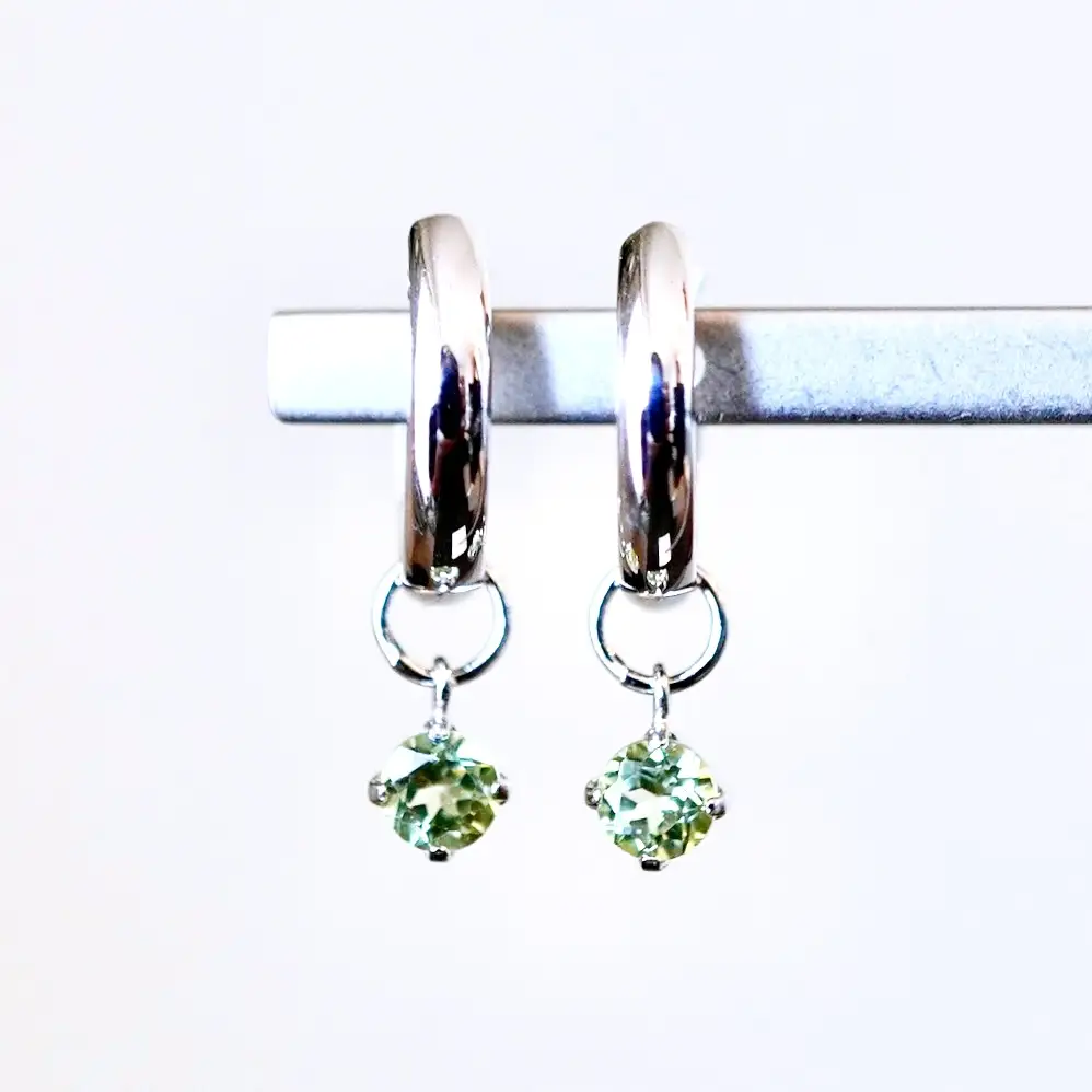 Pt900 プラチナ 2WAY ピアス 地金 ペリドット フープピアス(直径10mm) 保証書付 SMK-5249 SWAD098-peri