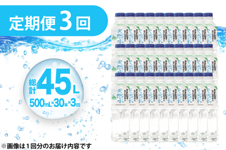 AJ615 山崎本店酒造場 【3回定期便】 雲仙島原の天然水 500mL 30本 計15L [ 水 ペットボトル 天然水 おいしい 備蓄 日用品 大容量 定期便 定期 名水百選 軟水 長崎県 島原市 ]
