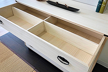 桐たんす キャスター付5段チェスト：C167-005