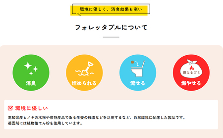 フォレッタブル 5L×2袋（個包装）介護 在宅用 ひのき 簡易トイレ処理剤 　高知県防災用品認定 ヒノキ 生姜 木質凝固剤 SDGs対応 災害用トイレ処理剤