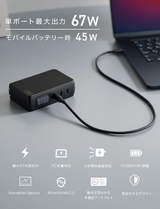 SMARTCOBY Pro PLUG II67W3C (ホワイト)｜CIO ACアダプター モバイルバッテリー 充電器 [2535]