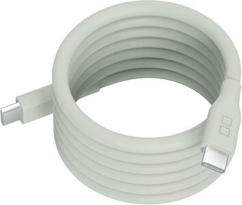 CIO スパイラルシリコンケーブル CtoC 1m (カームブルー)｜Type-C 充電 [2553]