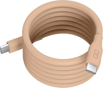 CIO スパイラルシリコンケーブル CtoC 1m (シェルピンク)｜Type-C 充電 [2557]