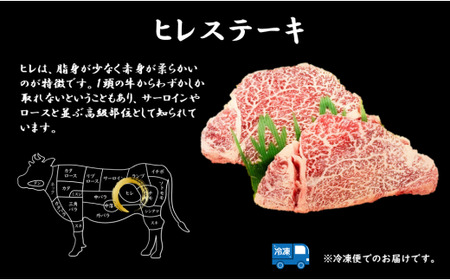 黒毛和牛ヒレステーキ 約400g（約200g×2枚）岡山県産（ハックルベリーフィン）