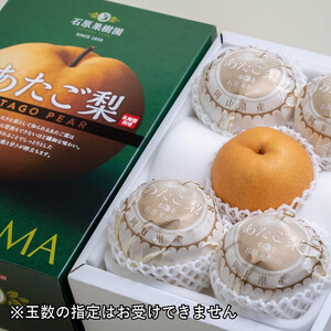 梨 2026年  あたご梨 3～6玉 合計約3kg 化粧贈答箱赤秀【ナシ なし 岡山県産 国産 フルーツ 果物 ギフト 石原果樹園】