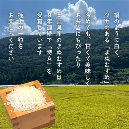 【令和8年産】新米 岡山ほたる米 きぬむすめ 精米10kg (岡山県産)【1701655】