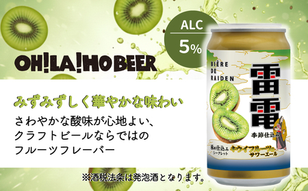 祝・JAPAN BREWERS CUPフルーツビール部門1位！キウイフルーツの サワーエール (発泡酒) 24本 ( 350ml 缶）| オラホビール 雷電極仕込み クラフトビール