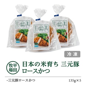 SB0828　【平田牧場】 日本の米育ち 三元豚ロースかつ　135g×5パック