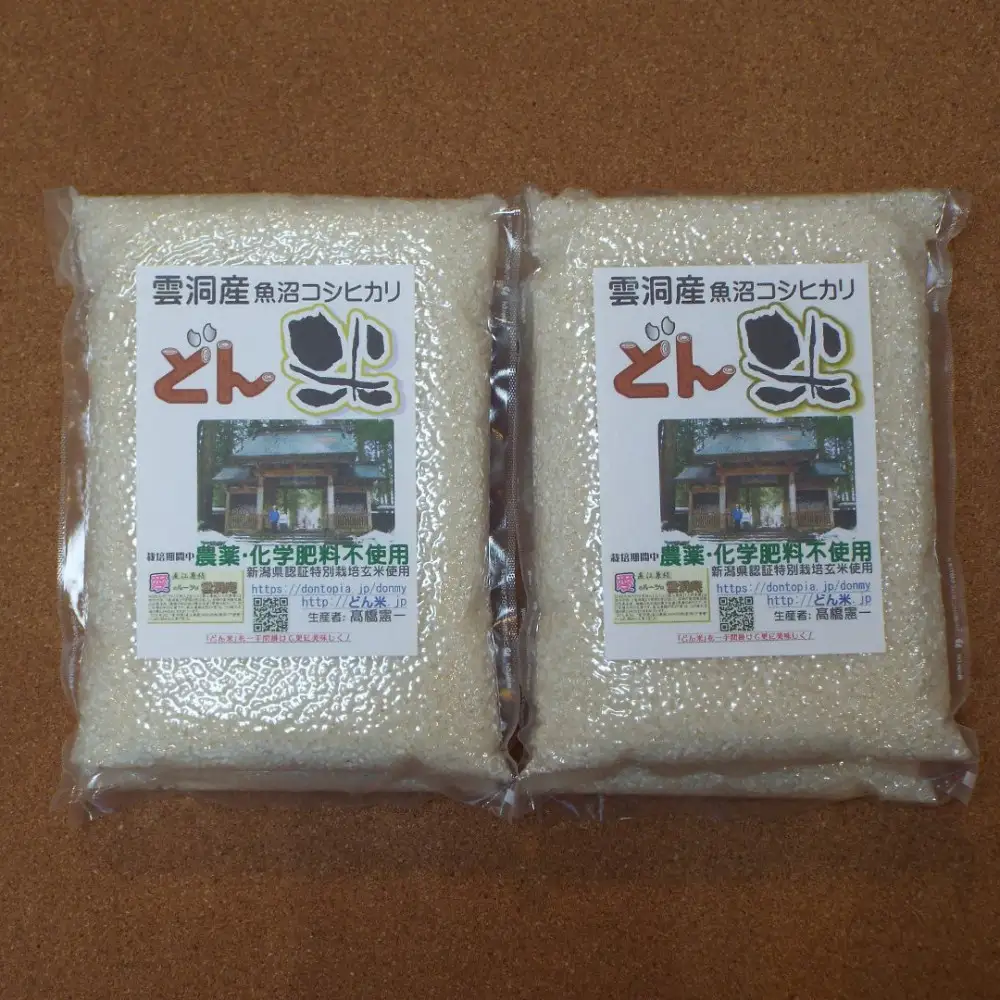 【頒布会】南魚沼産「どん米」白米真空パック4.8kg×5ヶ月　ちょっと！うるさいよ！炊き方【定期便 銘柄米 ブランド米 精米 こしひかり コシヒカリ 魚沼産 新潟米 産地直送 お米 米 こめ コメ ご飯 御飯 ごはん】