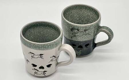 伝統工芸品大堀相馬焼 栖鳳窯 マグカップペア F6U-366