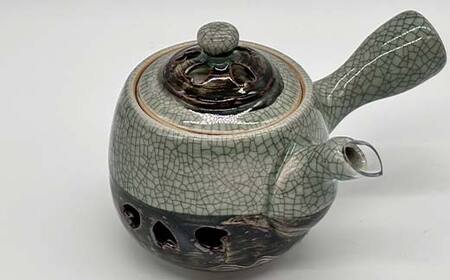 伝統工芸品大堀相馬焼 栖鳳窯 二重焼急須 F6U-367