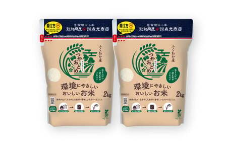 T10 【令和7年産】 環境にやさしいおいしいお米 2kg×2袋 合計4kg 【2026年10月上旬迄順次発送予定】 つやおとめ 精米 米 バイオマス 福岡県 みやま市