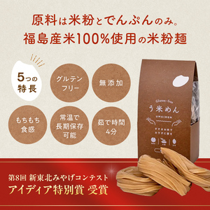 【3か月定期便】グルテンフリー 米粉で作った麺「う米めん」玄米タイプ30食入り×3回 F21T-460