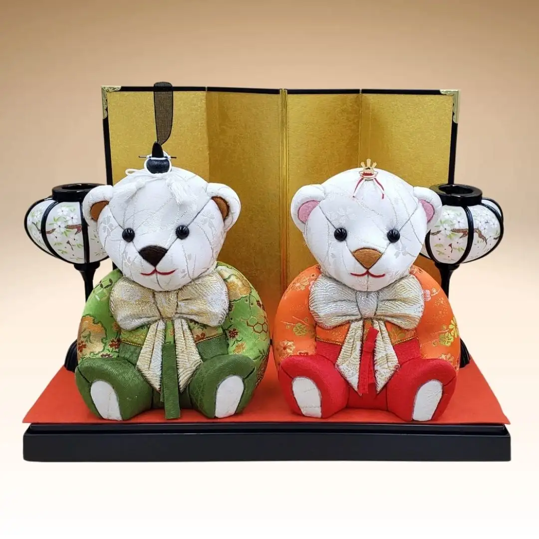 木目込み人形 朱鷺メキベア「雛飾り親王2体セット」 お祝い プレゼント ときめきベア