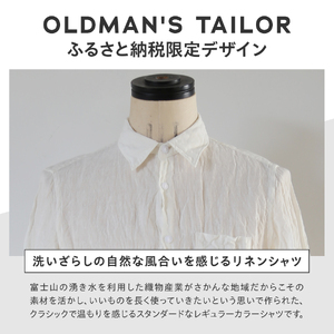 メンズ シャツ 白 【OLDMAN'S TAILOR】LINEN REGULAR COLLAR SHIRT 40サイズ 長袖 高品質 日本製生地 リネン レギュラーカラー シャツ リネン100% カジュアル 山梨 富士吉田