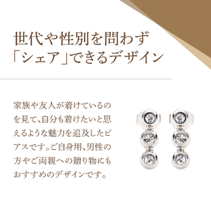 アクセサリー ピアス 3連ベゼル シルバー sh8-1 ピアス