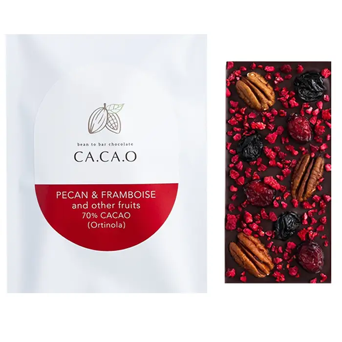 PECAN ＆ FRAMBOISE C set | チョコ カカオ豆 無添加 きび糖 大人チョコ 甘さ控えめ 香り豊か ペカンナッツ フランボワーズ オランジェット 手作り ギフト ご褒美 スイーツ 詰め合わせ 埼玉県 越谷市