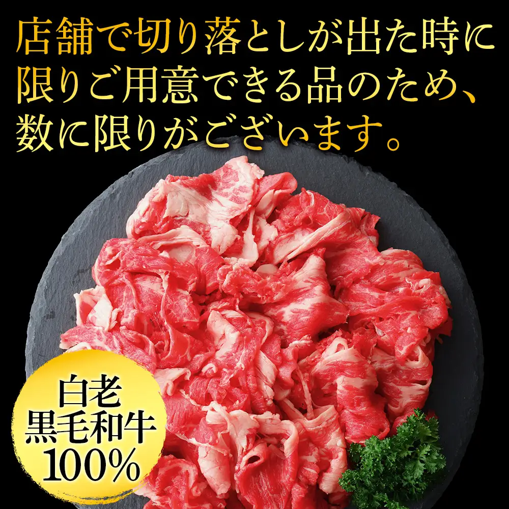 【訳あり】白老産 黒毛和牛 切り落とし 300g×5パック