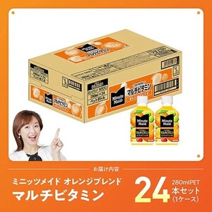 【最速便】コカ・コーラ ミニッツメイド 「オレンジブレンド マルチビタミン」280mlPET 24本 （24本×1ケース） 【 ふるさと納税 飲料 オレンジ ジュース ミックス ブレンド PET 川南町 国内産 九州 宮崎県 送料無料 】
