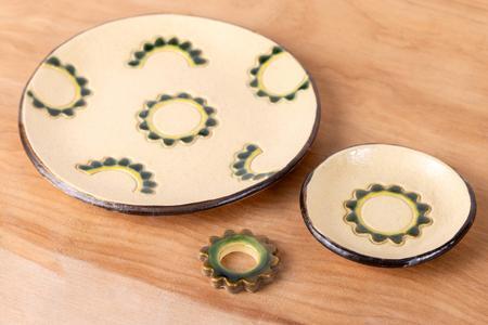 ゴーヤーの3点食器セット（丸）