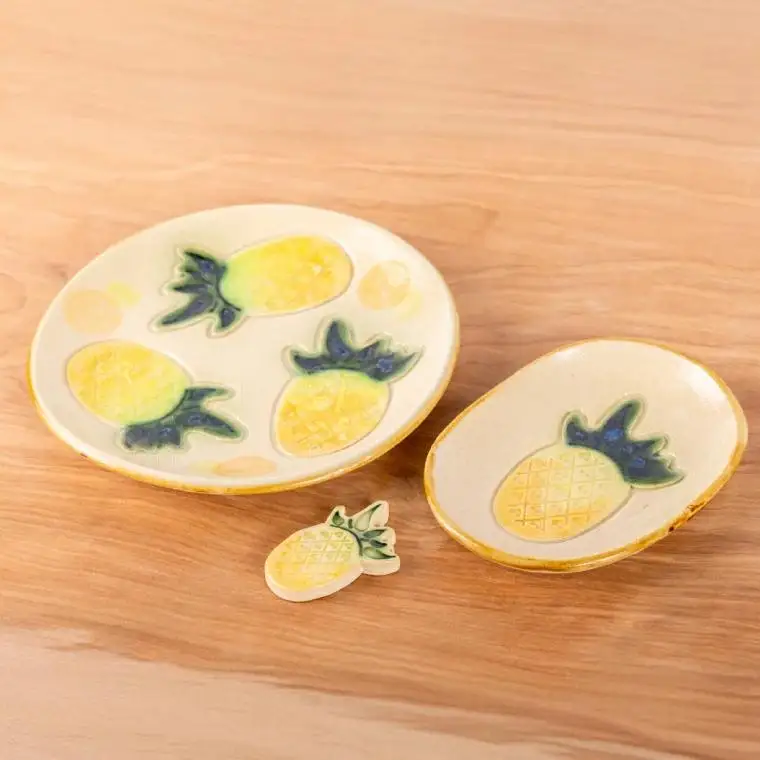 パイナップルの3点食器セット