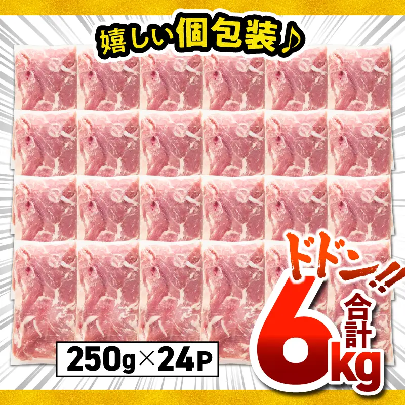 鹿児島県産 豚肉 切落し 6kg セット KN165-008-02 肉 冷凍