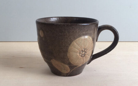 【瀬戸焼】 Ichirinka 一輪花マグ 2個 (茶) 【カネ三商店】 / 食器 マグカップ コーヒーカップ ギフト / 瀬戸市[BBDD034]