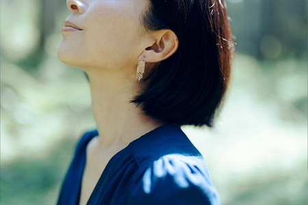 【KALCANO】小国杉ジュエリー mii-みい イヤリング ジュエリー jewelry アクセサリー レディース 熊本 阿蘇小国杉 工芸品 木製 キューブ 三粒タイプ 木糸 ギフト プレゼント Ogunist