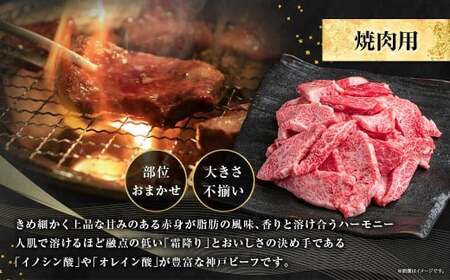 訳あり 神戸牛 焼肉用（不揃い）約400g×2 計約800g AKY1-2 牛肉 肉  牛 焼肉 神戸ビーフ 冷凍 兵庫県 赤穂市