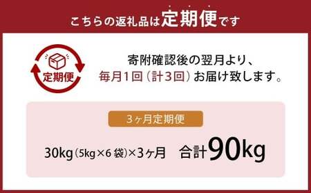 【3ヶ月定期便】 無洗米 食味鑑定士厳選 夢つくし 30kg（5kg×6袋）×3回 計90kg お米 米 白米 食品 ご飯 飯 九州 福岡県 香春町 令和7年