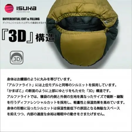 イスカ《シュラフ寝袋》アルファライト700X　ブラウン　登山やアウトドア・キャンプ。【ISKOT】【1708988】