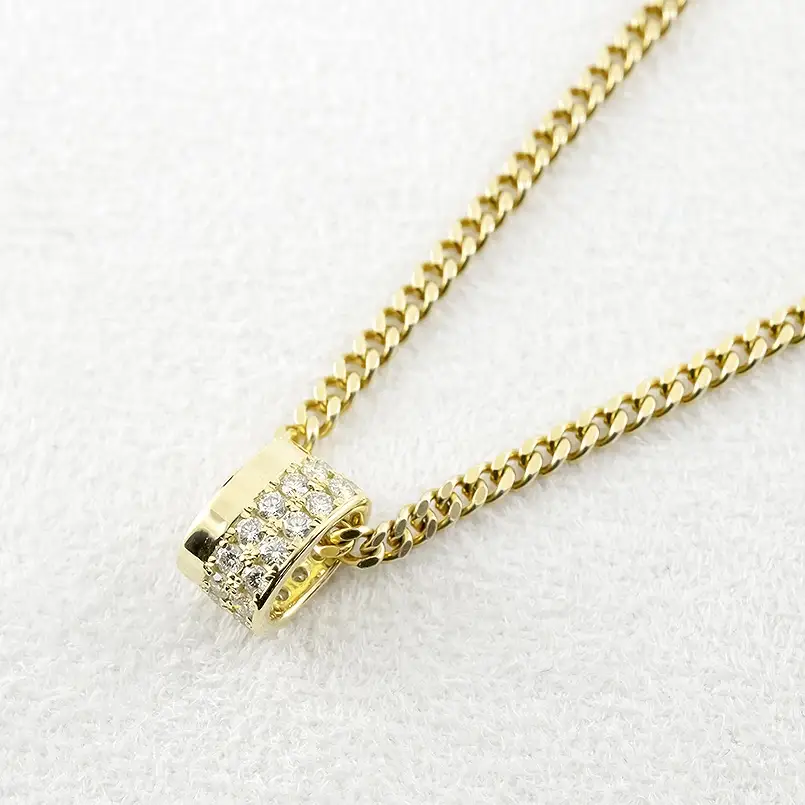 ペンダントトップ メンズ 18金 K18 リングペンダント ダイヤモンド 大ぶり 幅広 ネックレス チャーム ダイヤ 0.70カラット ゴールド イエローゴールドk18 18k 250717bd400dy SWAA361-yg