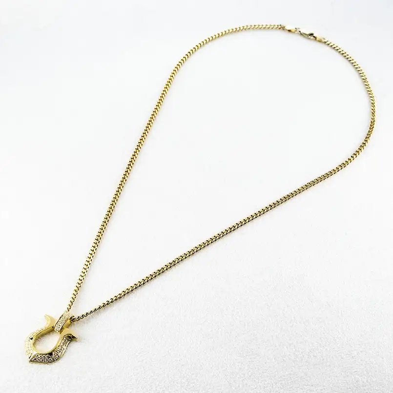 18金 ペンダントトップ メンズ 馬蹄 ネックレス ダイヤモンド 0.53ct ゴールド 18k ネックレス 大きめ 蹄鉄 バテイ ホースシュー イエローゴールドK18 190911100ym-ｇ SWAA363