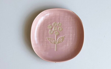 【瀬戸焼】 wanohana小皿 5枚 (桃) 【カネ三商店】 / 食器 皿 プレート ギフト / 瀬戸市[BBDD076]