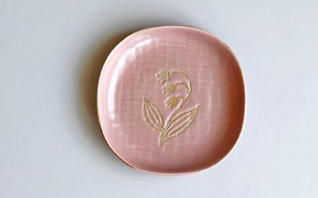 【瀬戸焼】 suzuran 小皿 5枚 (桃) 【カネ三商店】 / 食器 皿 プレート ギフト / 瀬戸市[BBDD086]