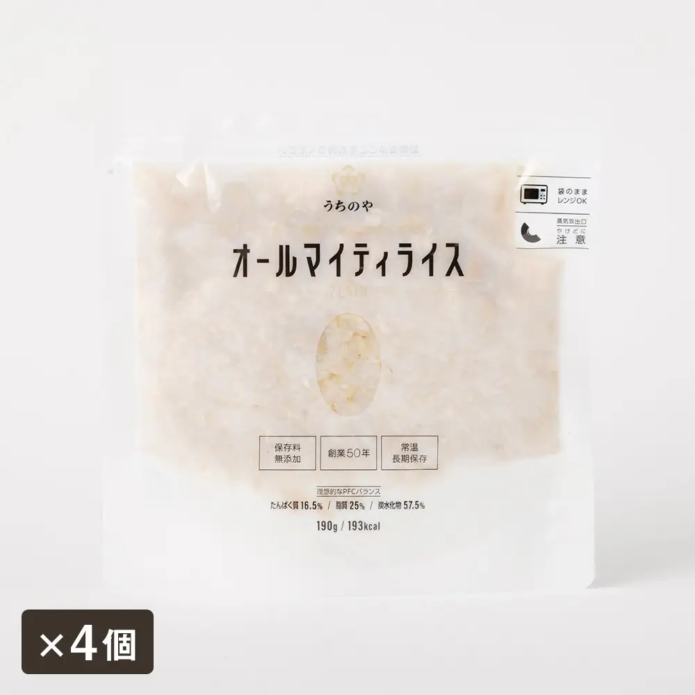 新しい主食のカタチ 日常常温食「うちのや」 オールマイティライス4個とうちのやカレー&ハヤシ 各2食分 レトルト
