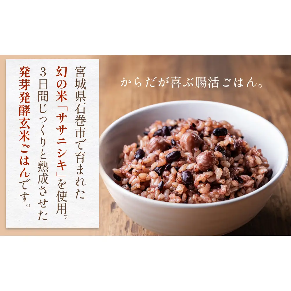 【常温】3日熟成発芽発酵玄米ご飯パック 12食 幻の米@石巻産ササニシキごはん