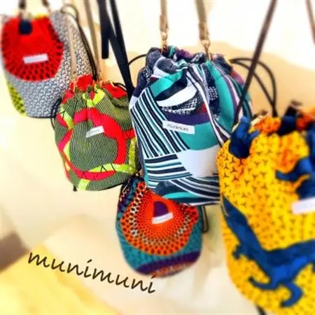 《munimuni》African draw string bag ※色柄はおまかせ【1617992】