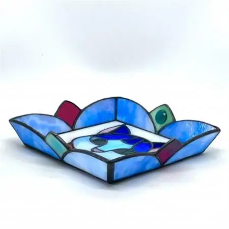 ステンドグラス　ニャンコの顔絵皿【1668750】