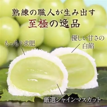 【2026年発送】シャインマスカットが丸ごと1粒入った　ぶどう大福「雪みどり」10個【配送不可地域：離島】【1203883】