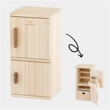 ひのきのおもちゃIKONIH(アイコニー)の知育玩具　ままごと冷蔵庫【1449666】