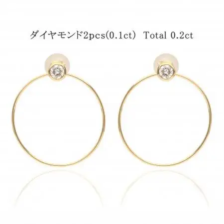 K18イエローゴールド ダイヤモンドピアス(0.2ct) 43-6261【配送不可地域：離島・沖縄県】【1288192】