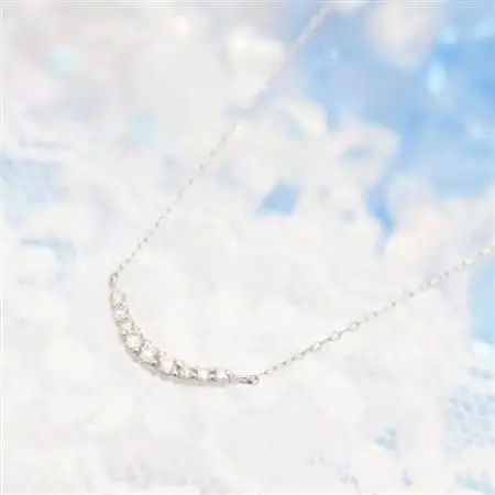 PT900/PT850 0.10ctダイヤモンド　アーチペンダントネックレス　HH018644【配送不可地域：離島・沖縄県】【1387333】