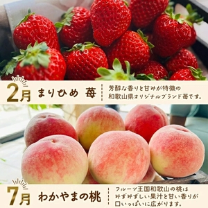 わかやま 旬の フルーツ 定期便【S】 全4回 / 有田みかん まりひめ いちご 桃 柿 ※北海道・沖縄・離島への配送不可【AA-ard-tkb910】 