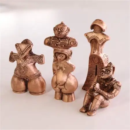 【縄文アクセサリーDo_goods】純銅製 国宝土偶5体ミニオブジェ  659-924【配送不可地域：離島】【1534382】