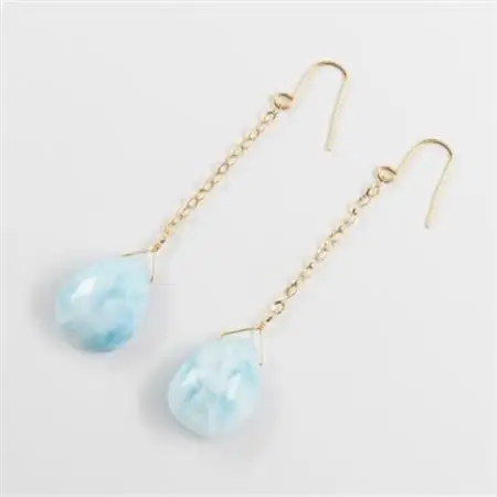 【山梨県】【ジュエリー】K18 Larimar/ラリマー ピアス【配送不可地域：離島・沖縄県】【1605580】