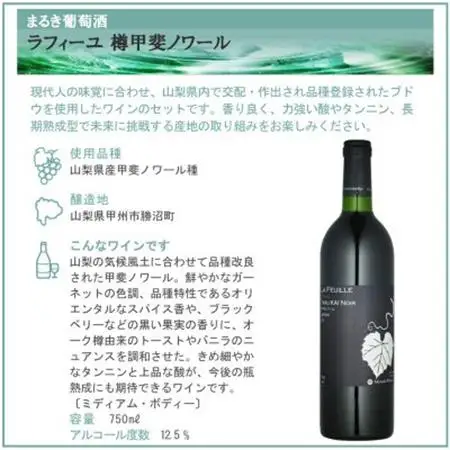 山梨県作出ブドウ 甲斐ノワール＆ヤマ・ソービニオン 2本セット【配送不可地域：離島】【1607456】